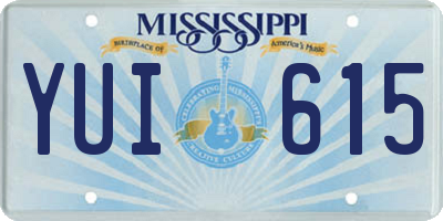 MS license plate YUI615