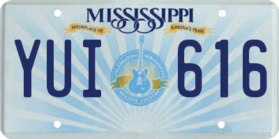 MS license plate YUI616