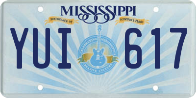 MS license plate YUI617