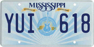 MS license plate YUI618