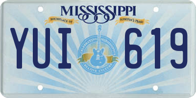 MS license plate YUI619