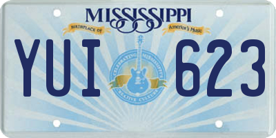 MS license plate YUI623