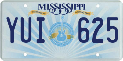 MS license plate YUI625
