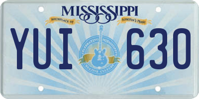 MS license plate YUI630