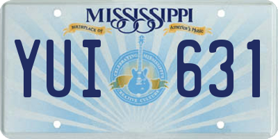 MS license plate YUI631