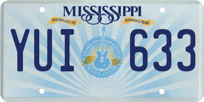 MS license plate YUI633