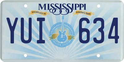 MS license plate YUI634
