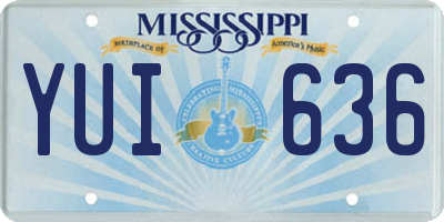 MS license plate YUI636