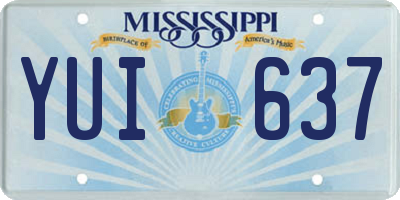MS license plate YUI637