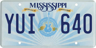 MS license plate YUI640