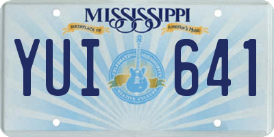 MS license plate YUI641