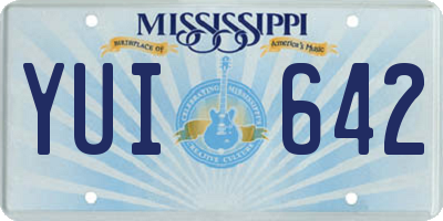 MS license plate YUI642