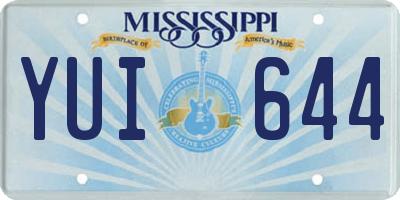 MS license plate YUI644
