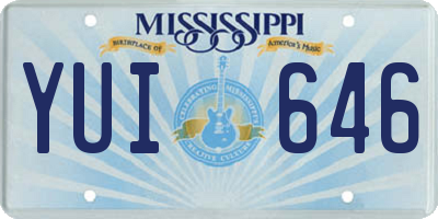 MS license plate YUI646