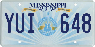 MS license plate YUI648