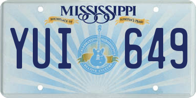 MS license plate YUI649