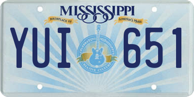MS license plate YUI651