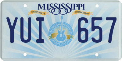 MS license plate YUI657