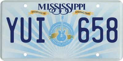 MS license plate YUI658