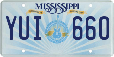MS license plate YUI660