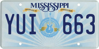 MS license plate YUI663