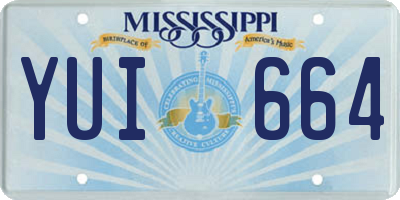MS license plate YUI664