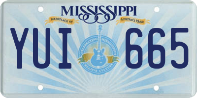MS license plate YUI665