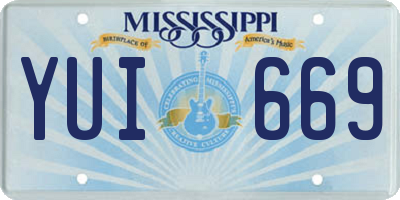 MS license plate YUI669