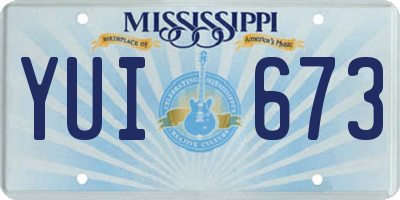 MS license plate YUI673