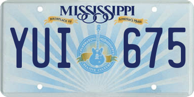 MS license plate YUI675