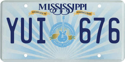 MS license plate YUI676
