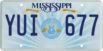 MS license plate YUI677