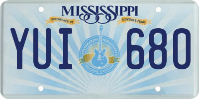 MS license plate YUI680