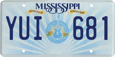 MS license plate YUI681