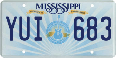 MS license plate YUI683