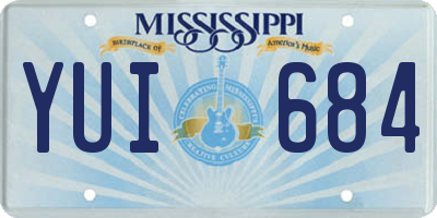 MS license plate YUI684