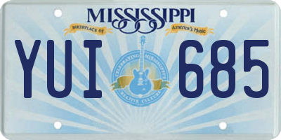 MS license plate YUI685
