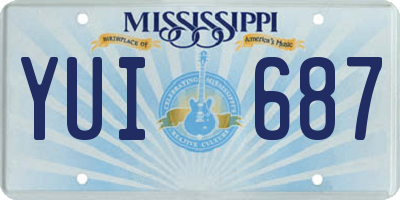 MS license plate YUI687