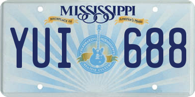 MS license plate YUI688