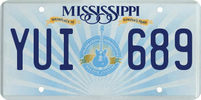MS license plate YUI689