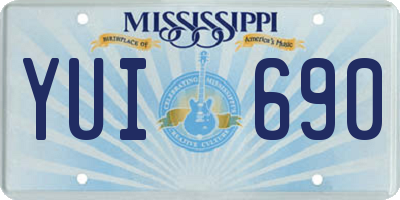 MS license plate YUI690