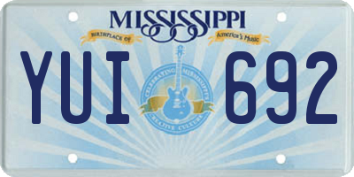 MS license plate YUI692
