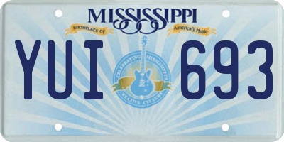 MS license plate YUI693
