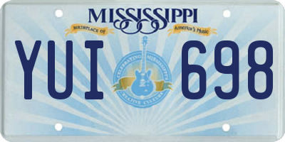 MS license plate YUI698