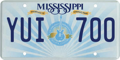 MS license plate YUI700