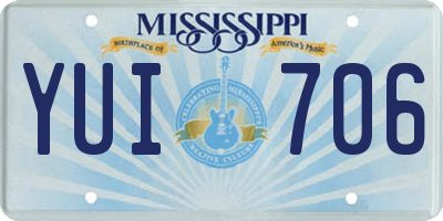 MS license plate YUI706