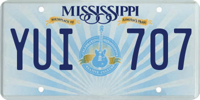 MS license plate YUI707
