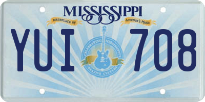 MS license plate YUI708