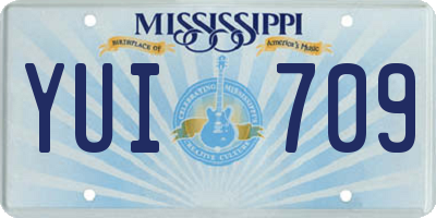 MS license plate YUI709