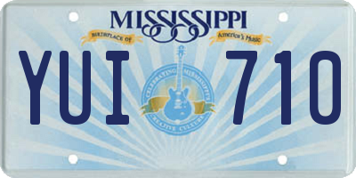 MS license plate YUI710